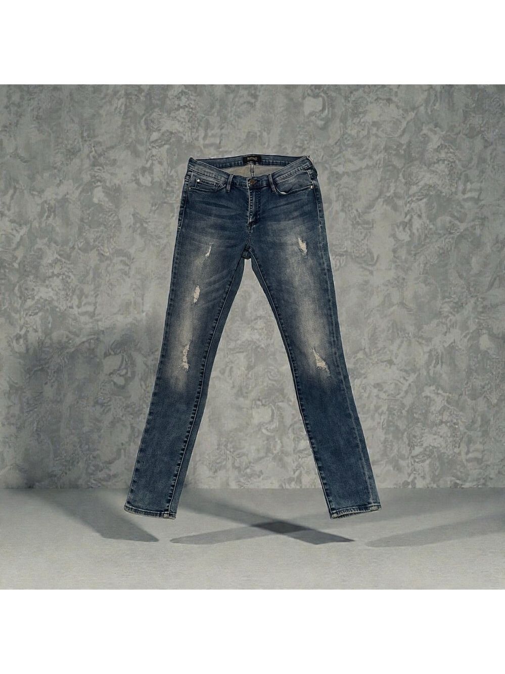 Buffalo Jeans Faith Skinny Jeans Womens 28 Blue Distressed Rips 30” Inseam